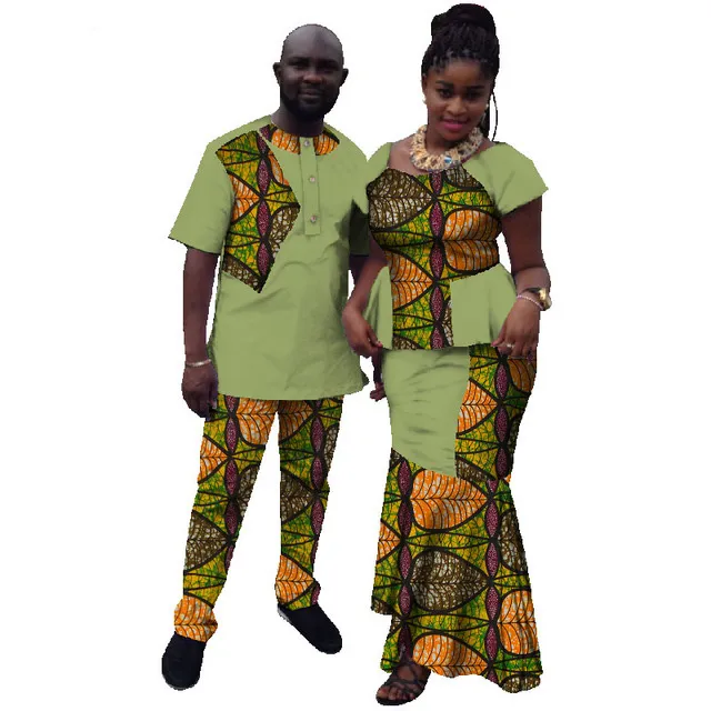 Summer New Hot Sale Matching Couple Clothes Casual Contrast Colors Couple Outfits African Couple Clothes For Lovers WYQ10