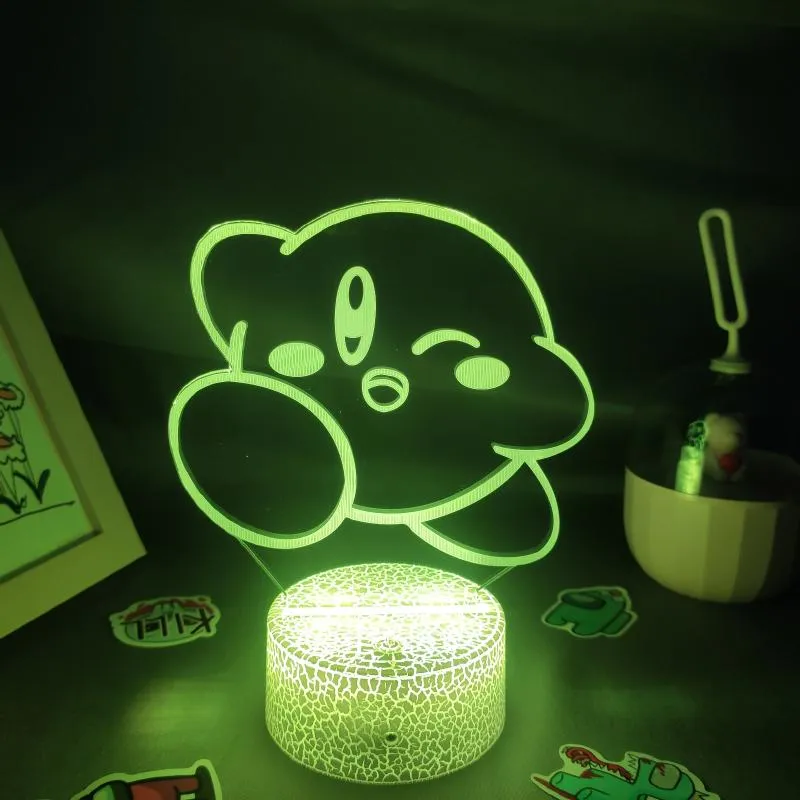 Gioco di luci notturne Kirbys 3D LED RGB Light Colorful Birthday Regalo bambini bambini Bambini Lava Lampada Lampada Gaming Room Decoratio2420