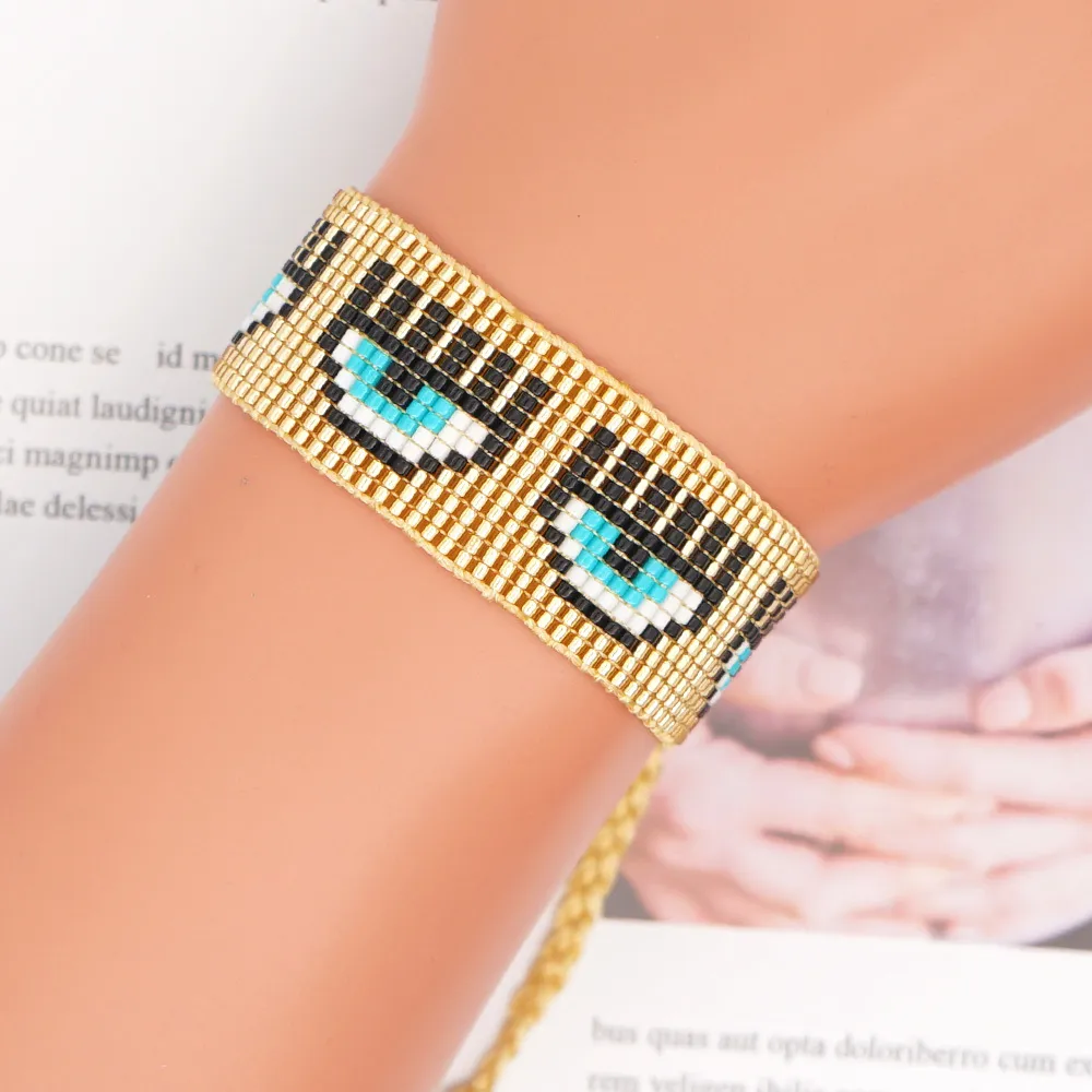 Go2boho Türkisches Böses Auge-Armband für Frauen, Miyuki-Armbänder, mexikanischer Schmuck, Perlenschmuck, handgefertigt, gewebt, Pulsera Femme, Mode