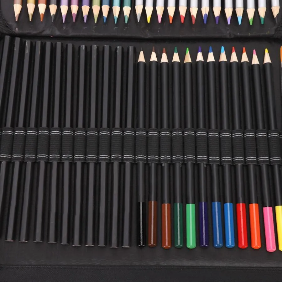 Sketching Drawing Colored Pencil Art Charcoal Pencil Eraser Set with Carrying Bag color pencils for kids art pencils set Y202559