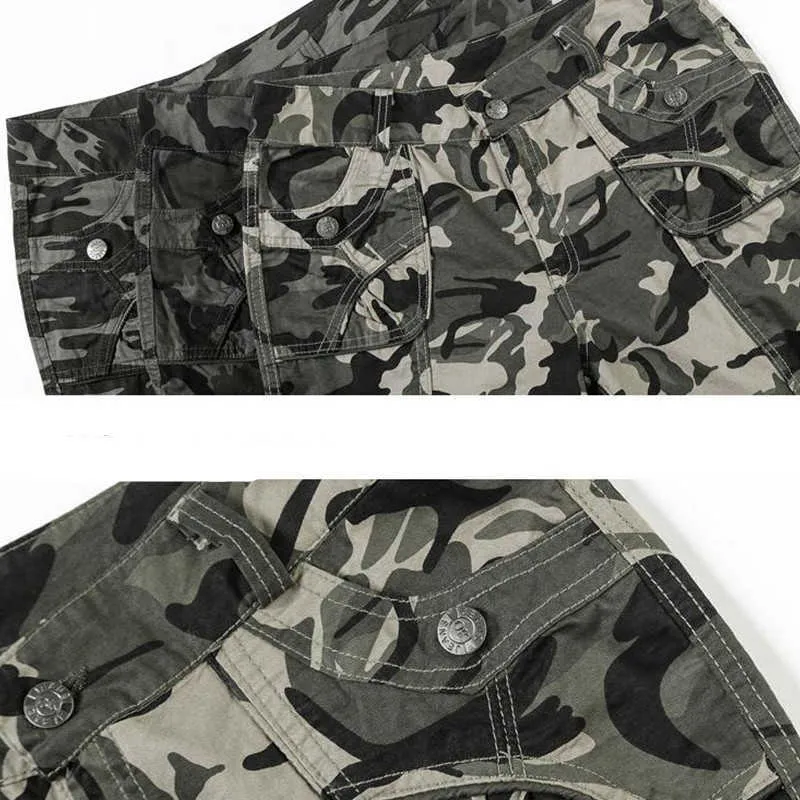 Frauen Workout Casual Military Camouflage Cargo Jeans Hosen Denim Overalls Damen Gerade Multi-Pocket-Hose Pantalon Femme 210915
