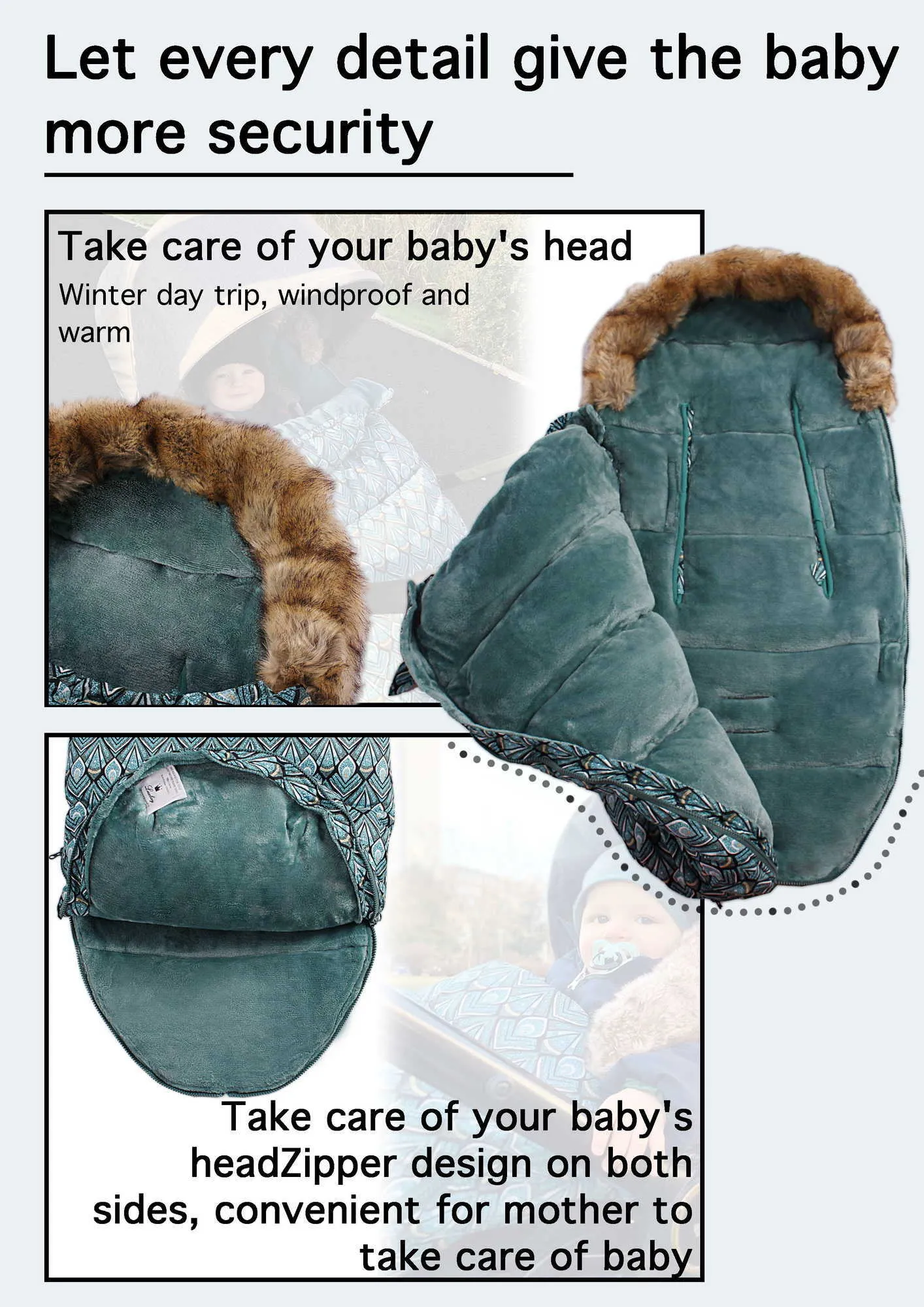 Baby slaapzak baby wandelwagen winter winddicht dikke tassen voor baby's enveloppen geboren 211023