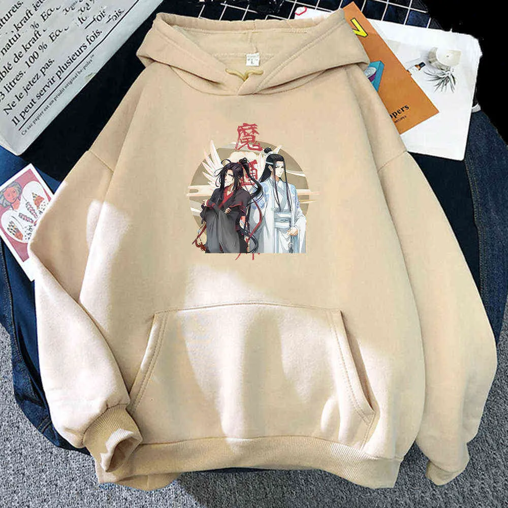 Harajuku hoodies kvinnor oversized china stil långärmad wei wu xian lan wang ji anime print höst mode pullover sweatshirts y0820