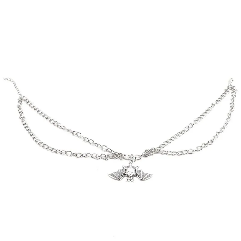 Chaîne de clavicule animale pour femmes, colliers avec pendentifs d'halloween, de haute qualité, gothique, chauve-souris Vampire, multicouche, 275v