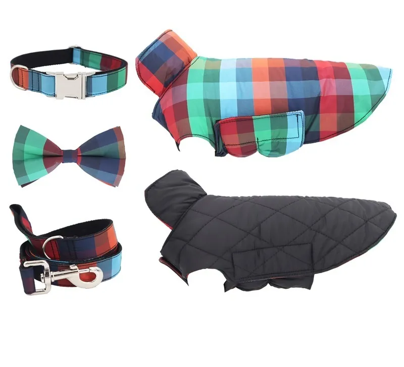 soft plaid Dog Collar Bow Tie Metal Buckle for Big Small Dog&Cat Pet Accessories Y200515