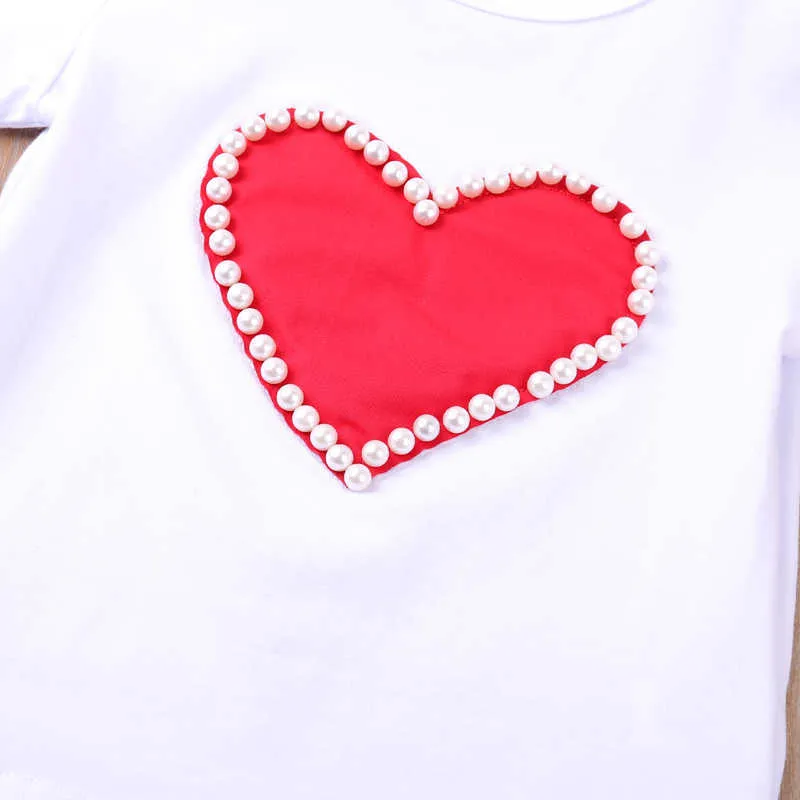T-shirt d'été + bouton décoration jupe courte enfants vêtements fille enfant ensembles bébé 210528