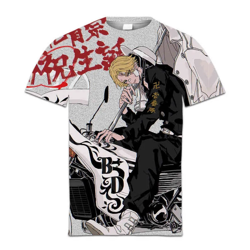 Sıcak Anime erkek tshirt Tokyo Revengers çocuk giyim unisex kısa kollu gömlek erkek giyim nedensel toptes karikatür t gömlek y220208
