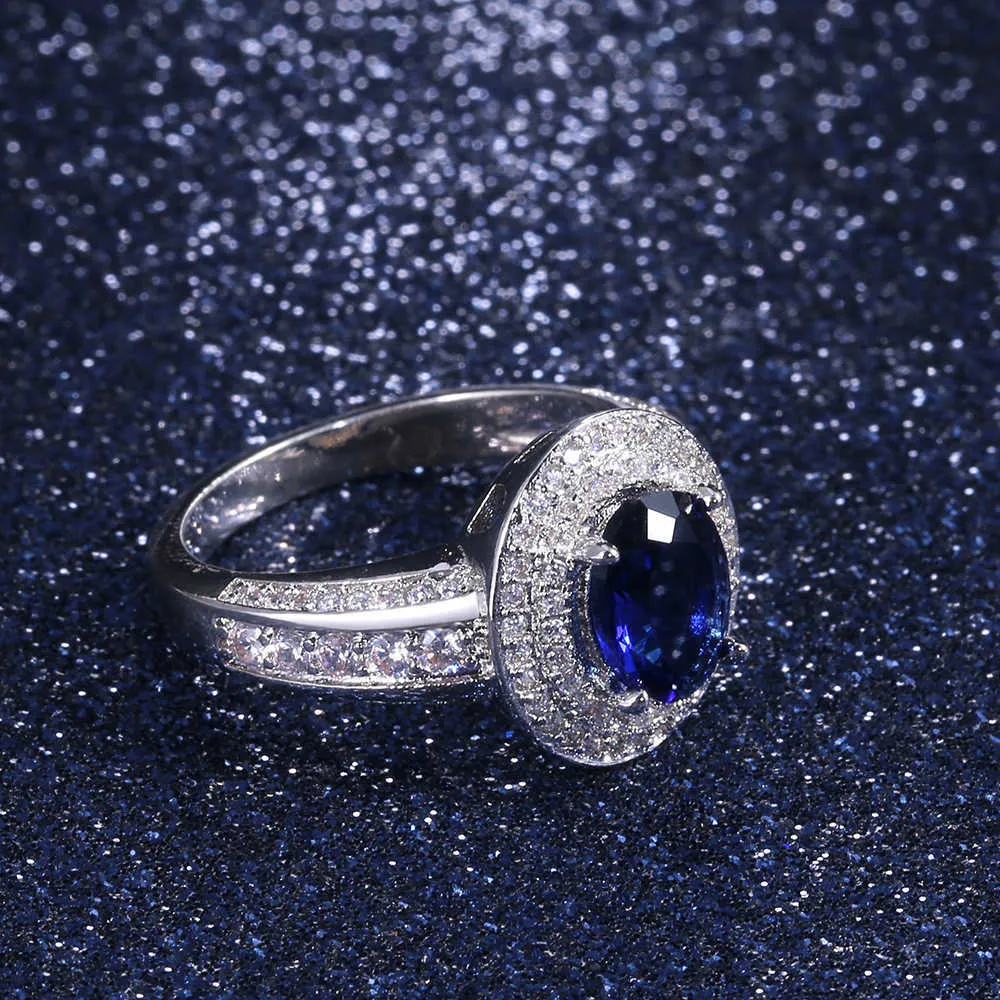 Huitan старинный пасьянс глубокий синий кубический циркон каменные вечеринки кольцо для женщин Новый год подарок ювелирные изделия оптом lotsbulk кольцо x0715