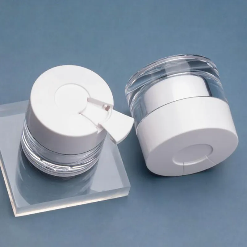 30g 50g Round Acrylic Jar White Jar Container Tom krämburk Plastkosmetisk förpackningsflaska