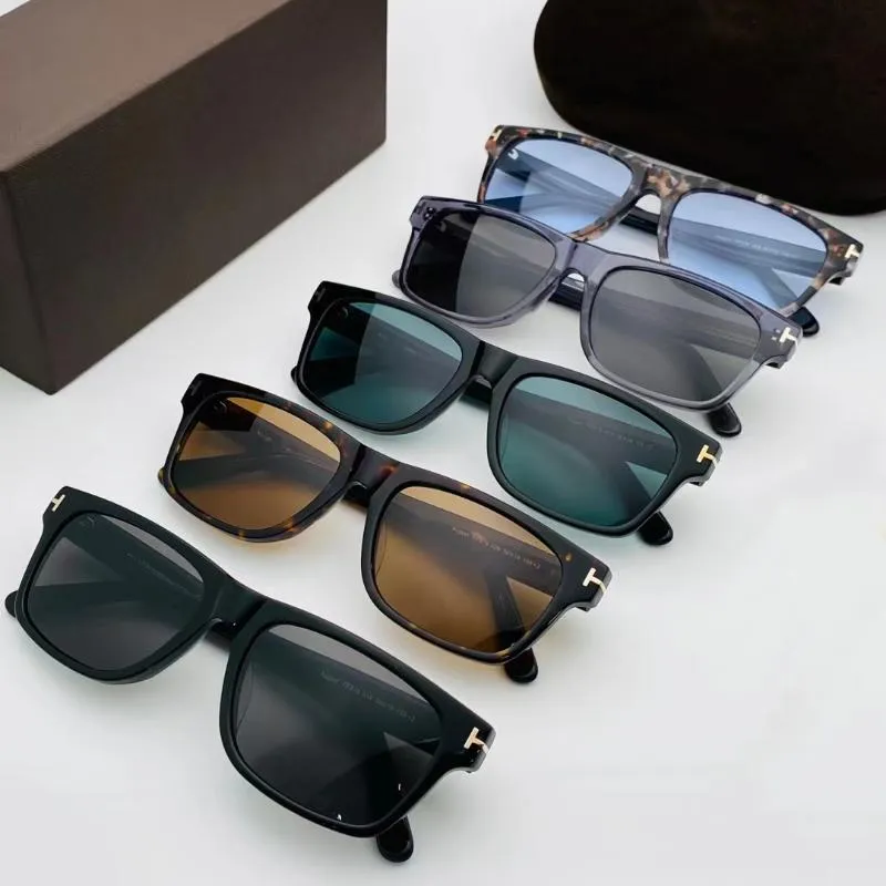 Solglasögon TF678 Rektangel Men 2021 Luxury Designer Brand Sun Glasses Strong Acetate Thick270g