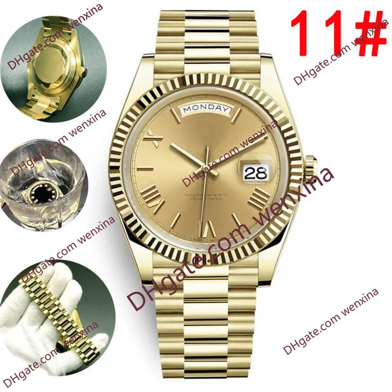 20 Colour High Quality Deluxe Yellow Rose Gold President Face Big Date Automatic Mechanics watch Waterproof Stainless Steel Mens W6924500