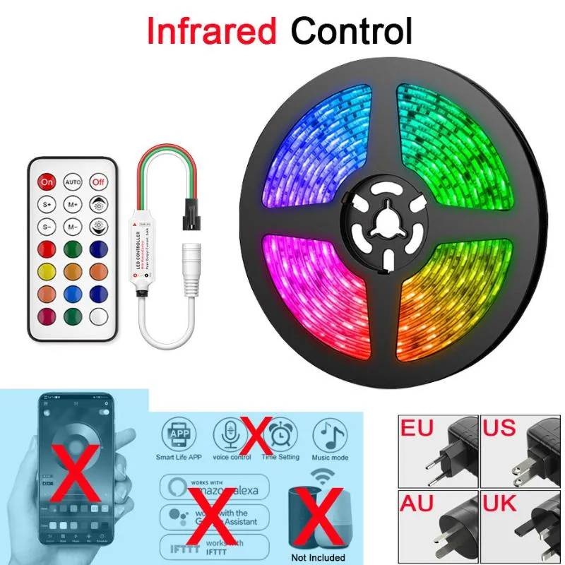 Streifen WS2811 RGB LED Streifen RGBIC Girlande Band Licht 12V Lampe DreamColor Infrarot Bluetooth Wifi Steuerung mit Alexa für Zimmer Decor2672