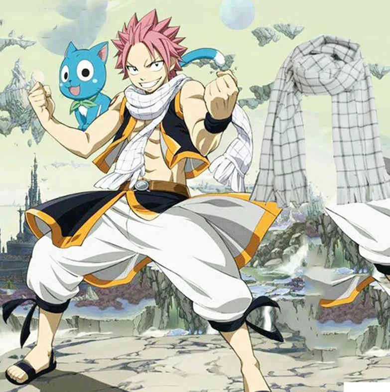 Anime Scarf Fairy Tail Role Natsu Dragneel Cosplay Costume Scarves Neckerchief Warm Action Figure Toys Gift