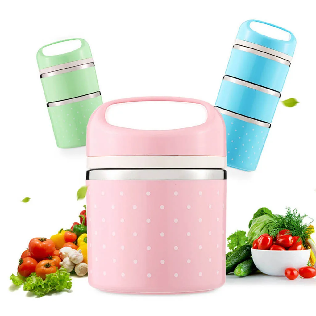 Chaud Multifonction123 Couche En Acier Inoxydable PP Bento Lunch Box Isolation Conteneurs Alimentaires LeakProof Portable Réchauffement Lunch Box 201015