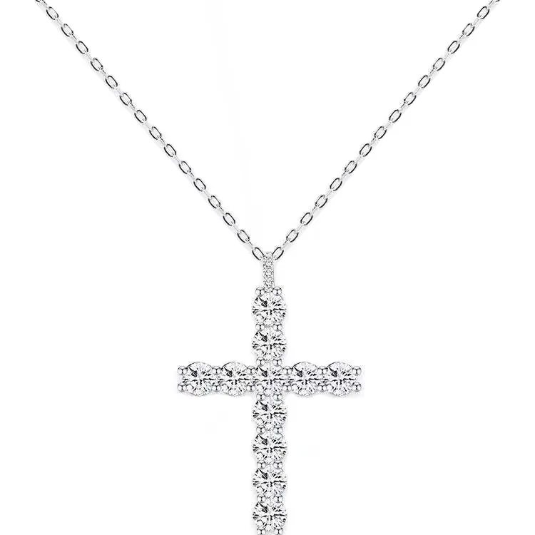 T GG Necklaces Pendant Necklaces S Designers Necklace Women Jewelry High Quality Sterling Sier Classic Cross Key Diamond Necklaces Lady Clavicle