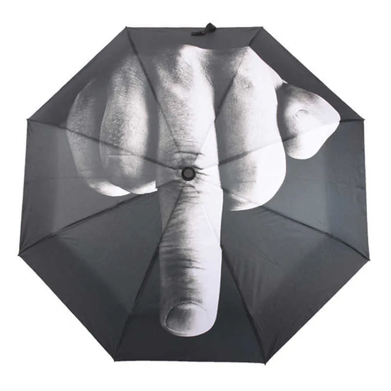 Creative Cool Middle Finger Paraply Rain Women Parasol Men Impact 3 Fold 210721