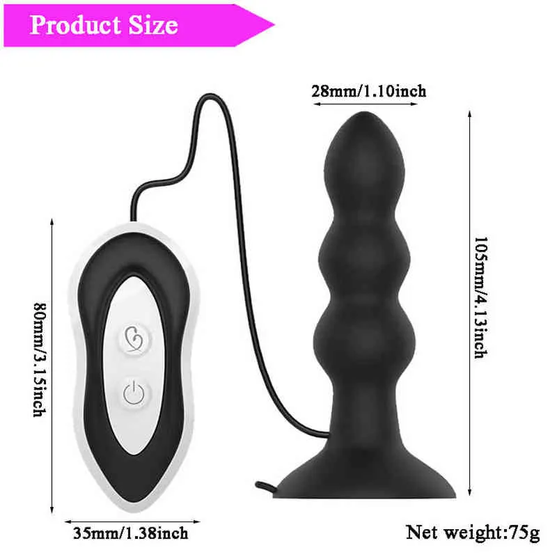 NXY Sex Producten 7 Snelheden Vibrerende Anale Butt Plug Speelgoed Voor Vrouw Siliconen Prostaat Massager Levendige Bullet Vibrator Silicon Volwassen Gay Products0210