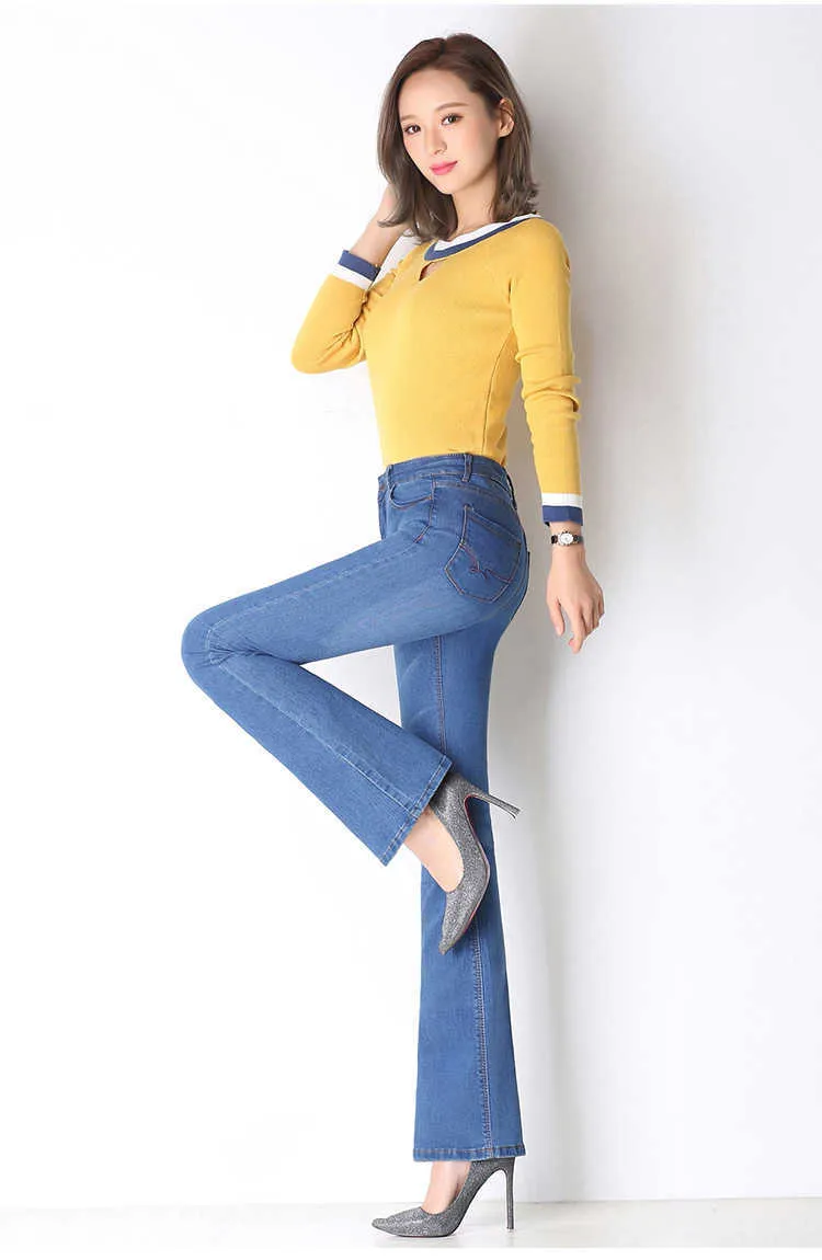 Женские высококачественные моды повседневные джинсы тонкие джинсы 210715