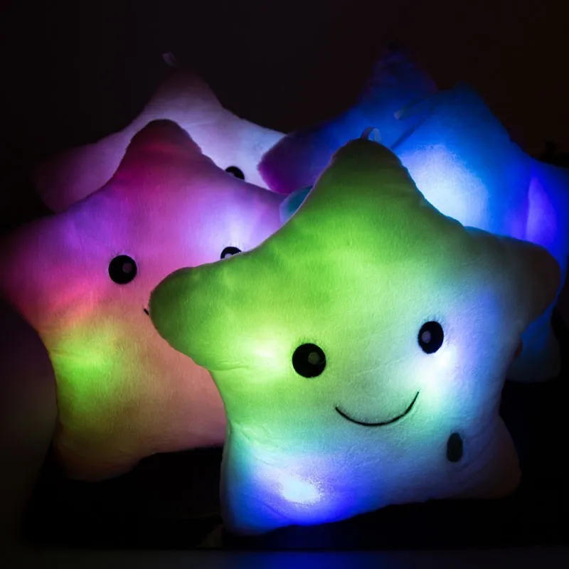 Lrea Beautiful Nes красочные звезды световые подушки светодиодные плюшевые игрушечные подушки 201009