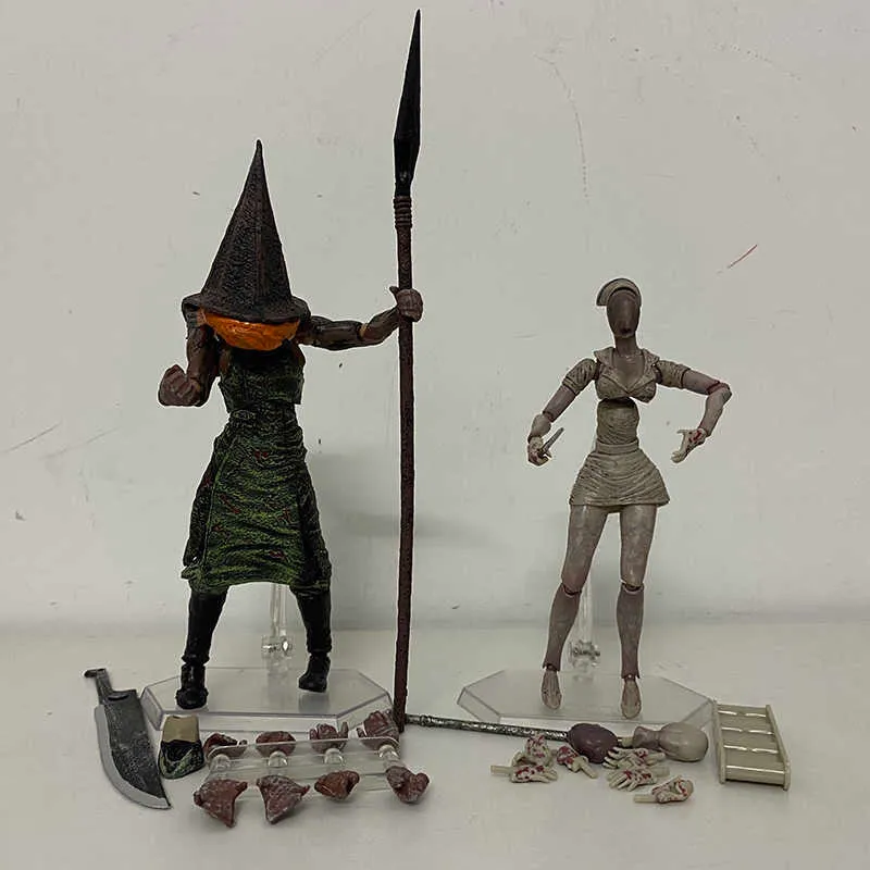 Figma Silent Hill Figura 2 Pirâmide Vermelha Coisa Cabeça de Bolha Enfermeira Sp061 Figura de Ação Brinquedo Horror Presente de Halloween Q06219522572