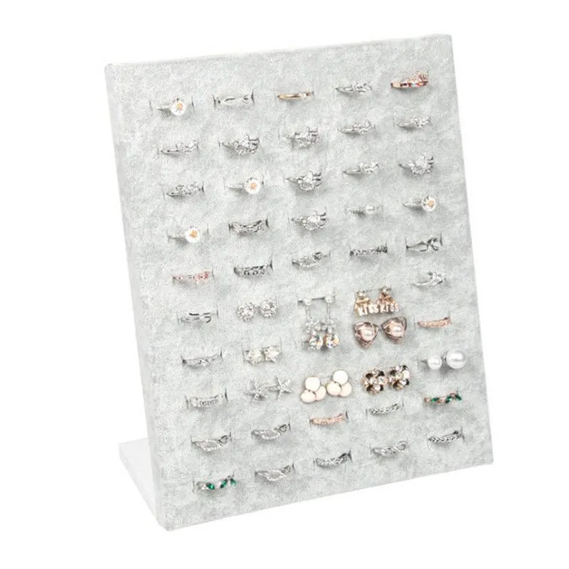 Sacs de bijoux Sacs de bague Banne Support d'écran pour le magasin 50 Anneaux de rangement de rangement de rangement Jewellry Organisateur RACK300A
