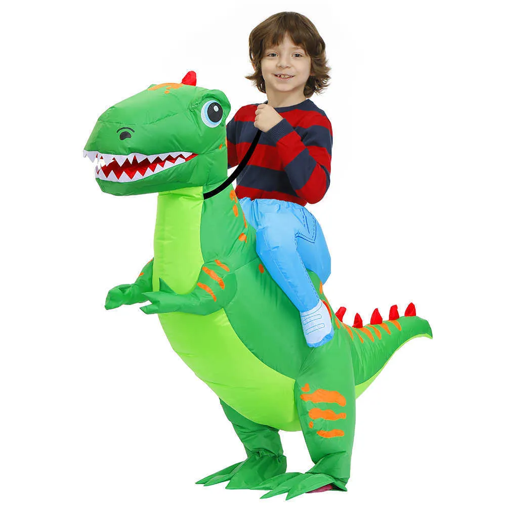 Bambino Bambini Purim Dinosauro Costume Gonfiabile Ragazzi Ragazze Party Costumi Cosplay Divertente Carnevale Cartone Animato Abito Vestito Q0910