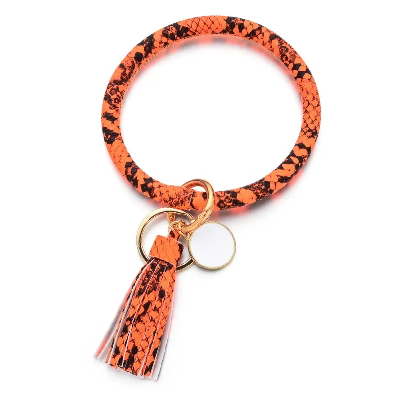 2021 Bracelet en cuir PU créatif chaud porte-clés pièce ronde goutte d'huile gland pendentif offre spéciale Bracelet en cuir