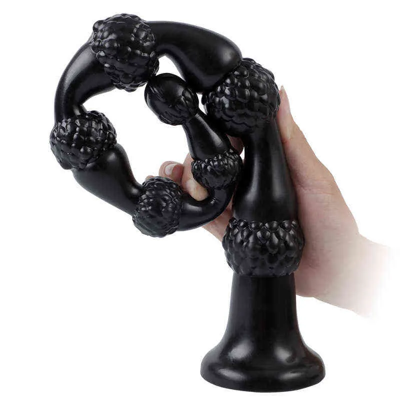 NXY Dildos Anal Brinquedos 54cm Super Long Lin Padrão Esférico Quintal Puxe Bead Soft e Interessante Plugue Masculino Feminino Masturbação Dispositivo Adulto Sexo 0225