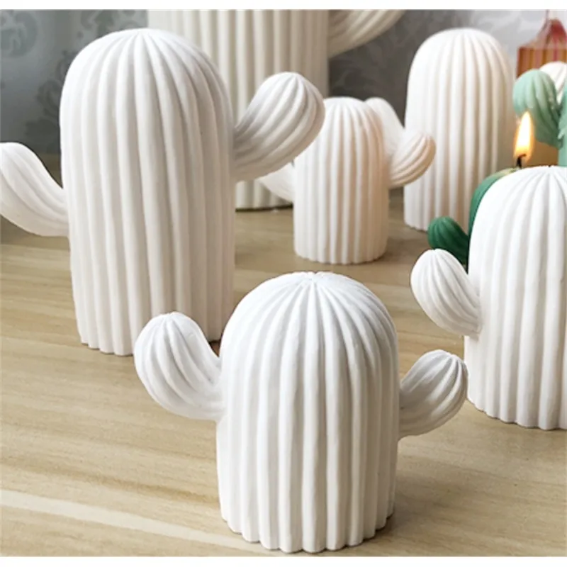 PRZY 3D vlees cactus plant gips mal woondecoratie decoratieve kaarsen schimmel Succulente cactus Kaars vormen hars klei mallen 210298j