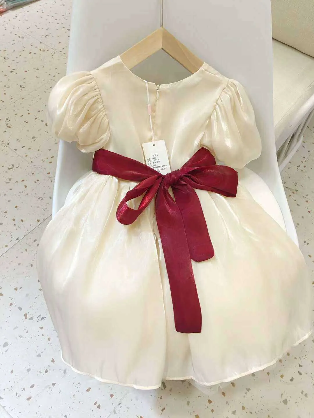 Toddler Girls Birthday Dress with Bows Luxury Designer Kids Lolita for Children Solid Summer Clothing 210529