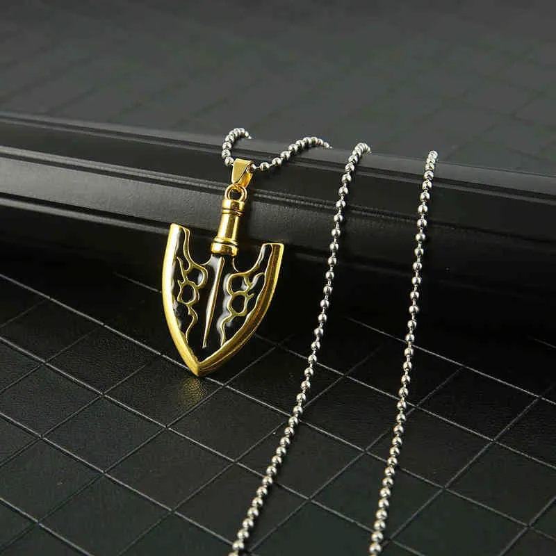 Anime jojos bisarre äventyr halsband kujo jotaro pil metallhänge kedja choker halsband charm gåvor smycken krage g1206191833572