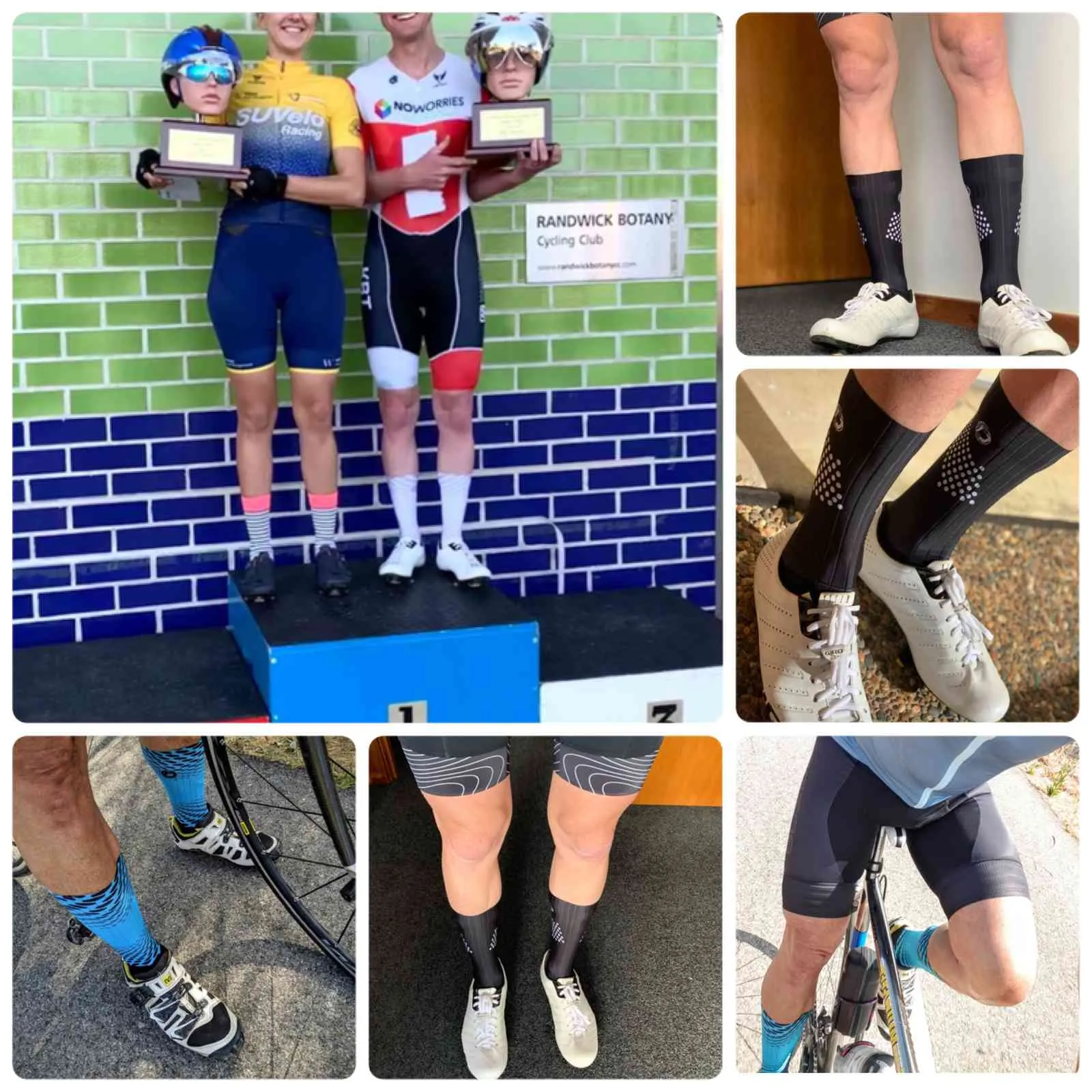 DAREVIE chaussettes de cyclisme anti-dérapant chaussette de vélo professionnel haute vitesse Aero respirant course vtt route femmes hommes chaussettes de vélo