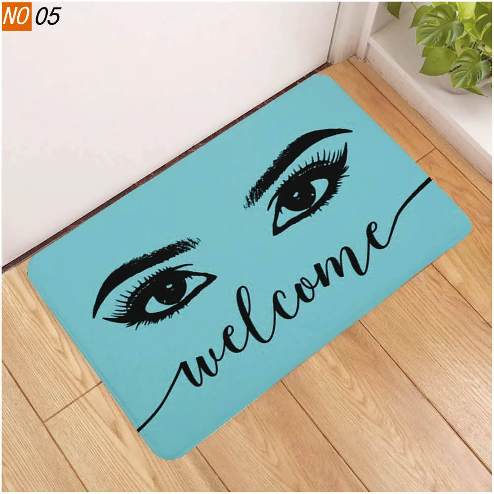 Sholisa Anti Slip Bath Mat Badrumsmatta matta 3D Tryckt Beauty Eye Eyelash Water Absorption Badrumsmatta Mattan vardagsrum 200923