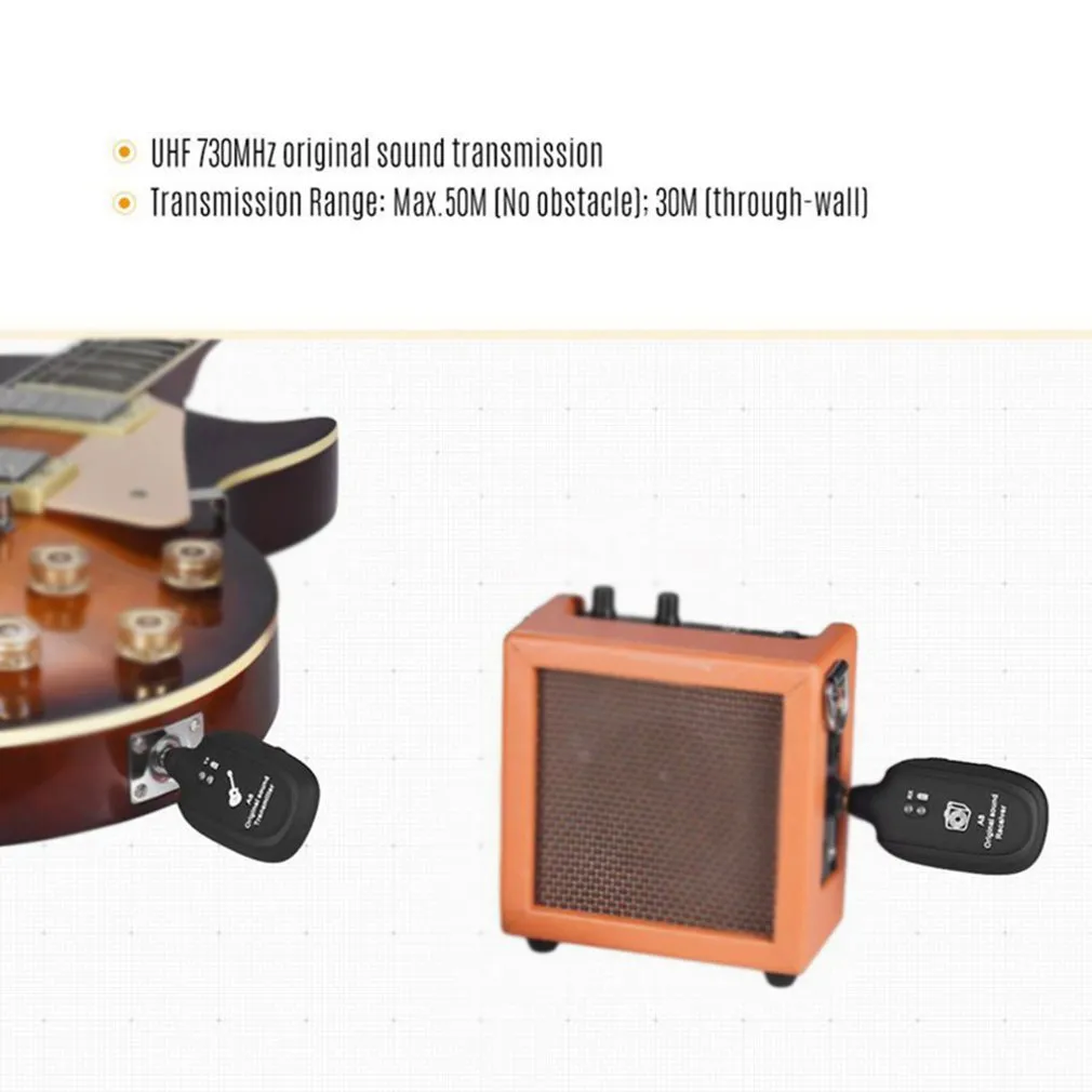 Guitar Wireless Transmission System Transmitter&Receiver Electric Musical Instrument Wireless Pickup Transceiver A8 Receiver