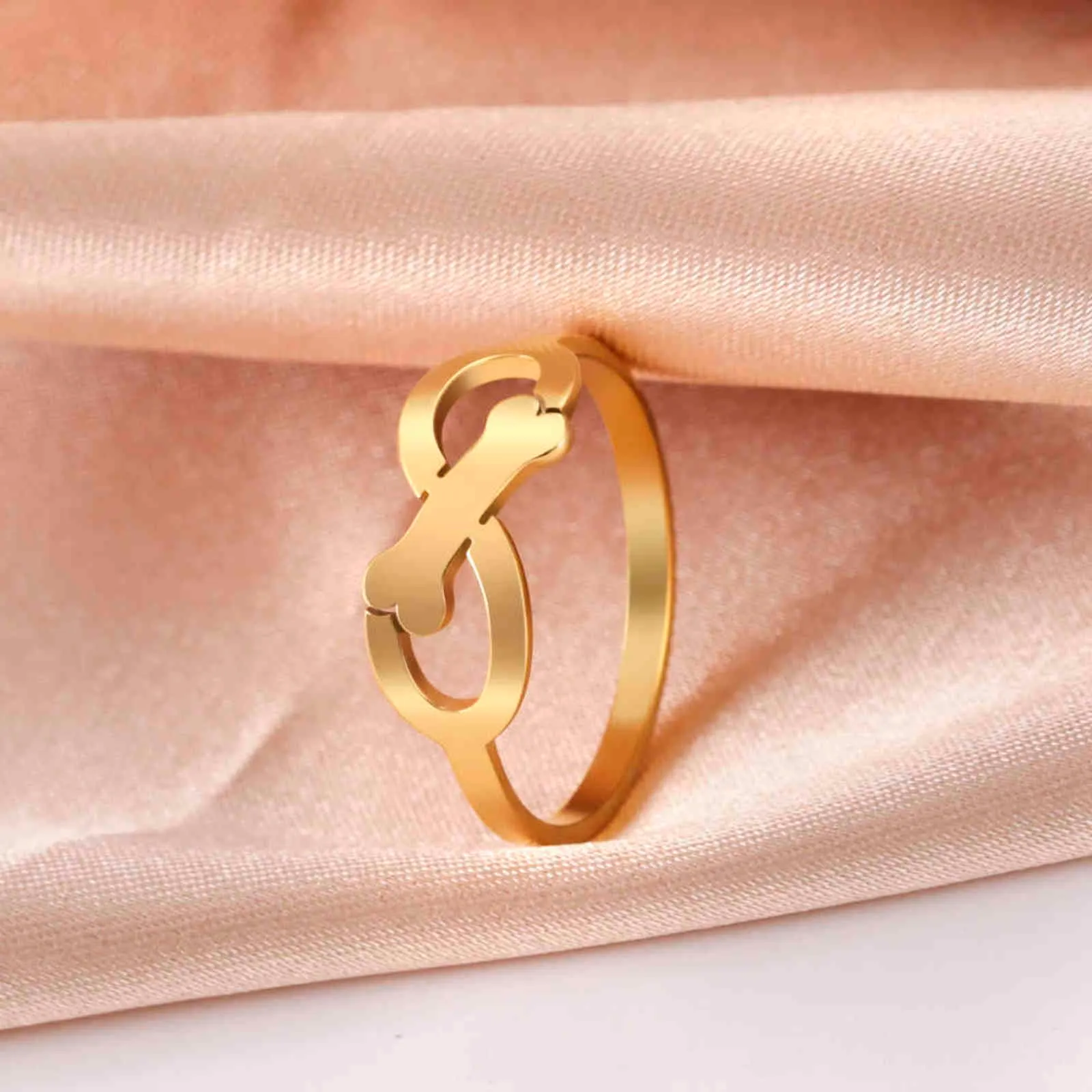 Lucktune Infinite Love Anneaux pour femme hommes en acier inoxydable Sliver Gold Couleur de bijoux de bague élégante pour l'engagement de mariage G1125