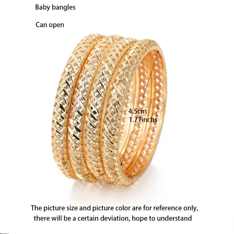 Bangle Gold Armband 4-10 Baby Girls Child Dubai Circle Bangles smycken Arab Mellanöstern African Fashion Metal292x