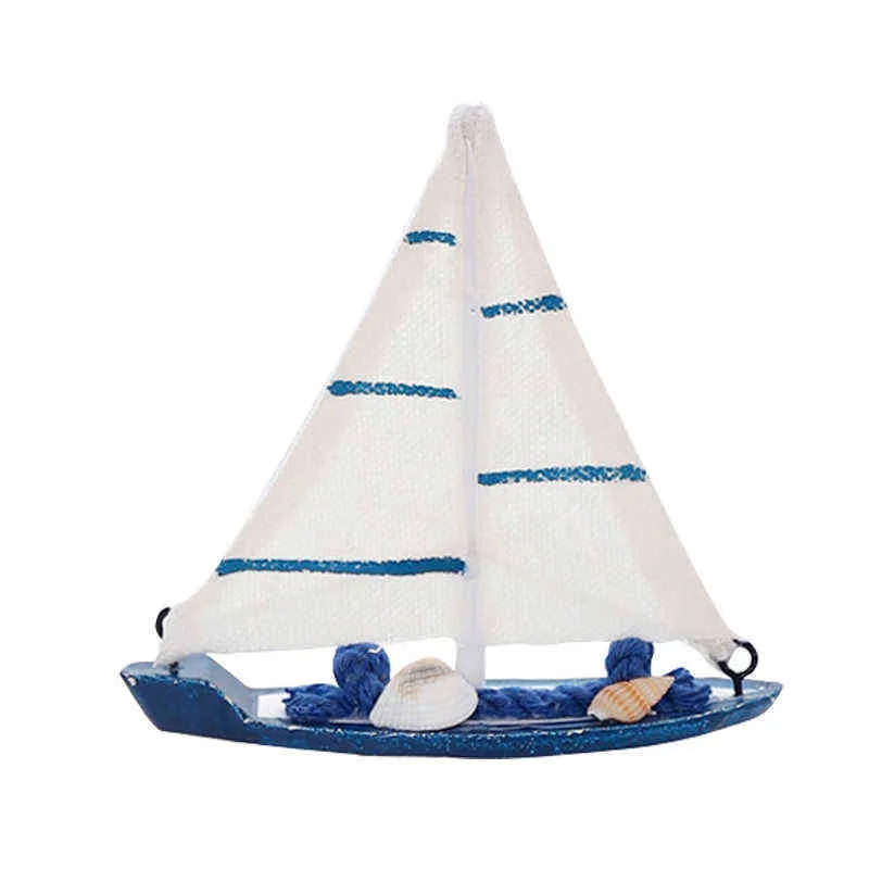セール！海洋航海クリエイティブヨットモードルームの装飾的な置物ミニチュア地中海風スタイル船小ボートの装飾品211108