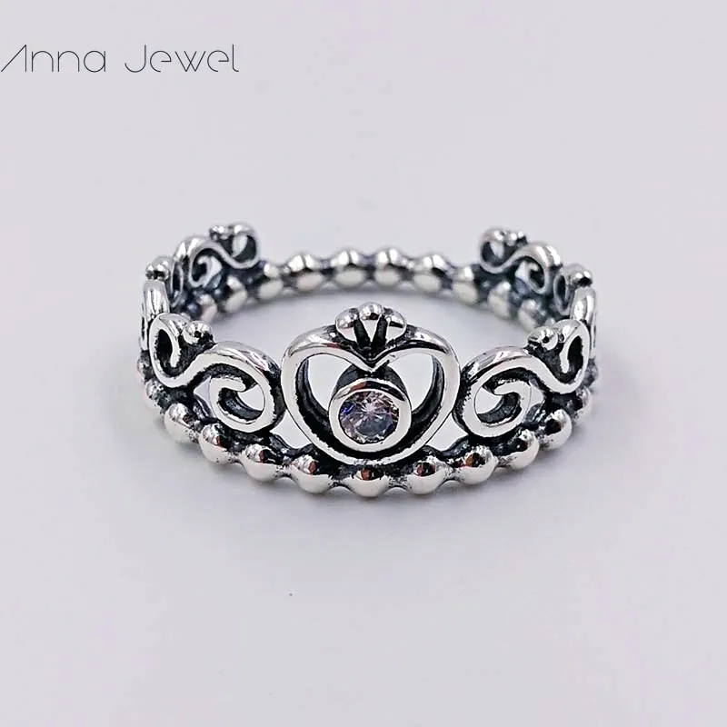 Gioielli estetici stile matrimonio fidanzamento Diamond PRINCESS Designer Pandora Love Rings donna uomo coppia set di anelli dito compleanno regali di San Valentino 190880CZ