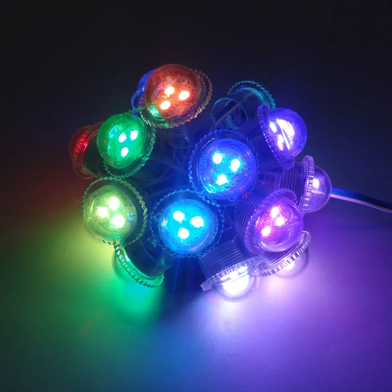 20 stks veel DC12V 26mm diameter transparante cover ws2811 LED Module Blootgesteld Punt Licht 3 leds 5050 SMD RGB Chips leds pixel waterpro235G