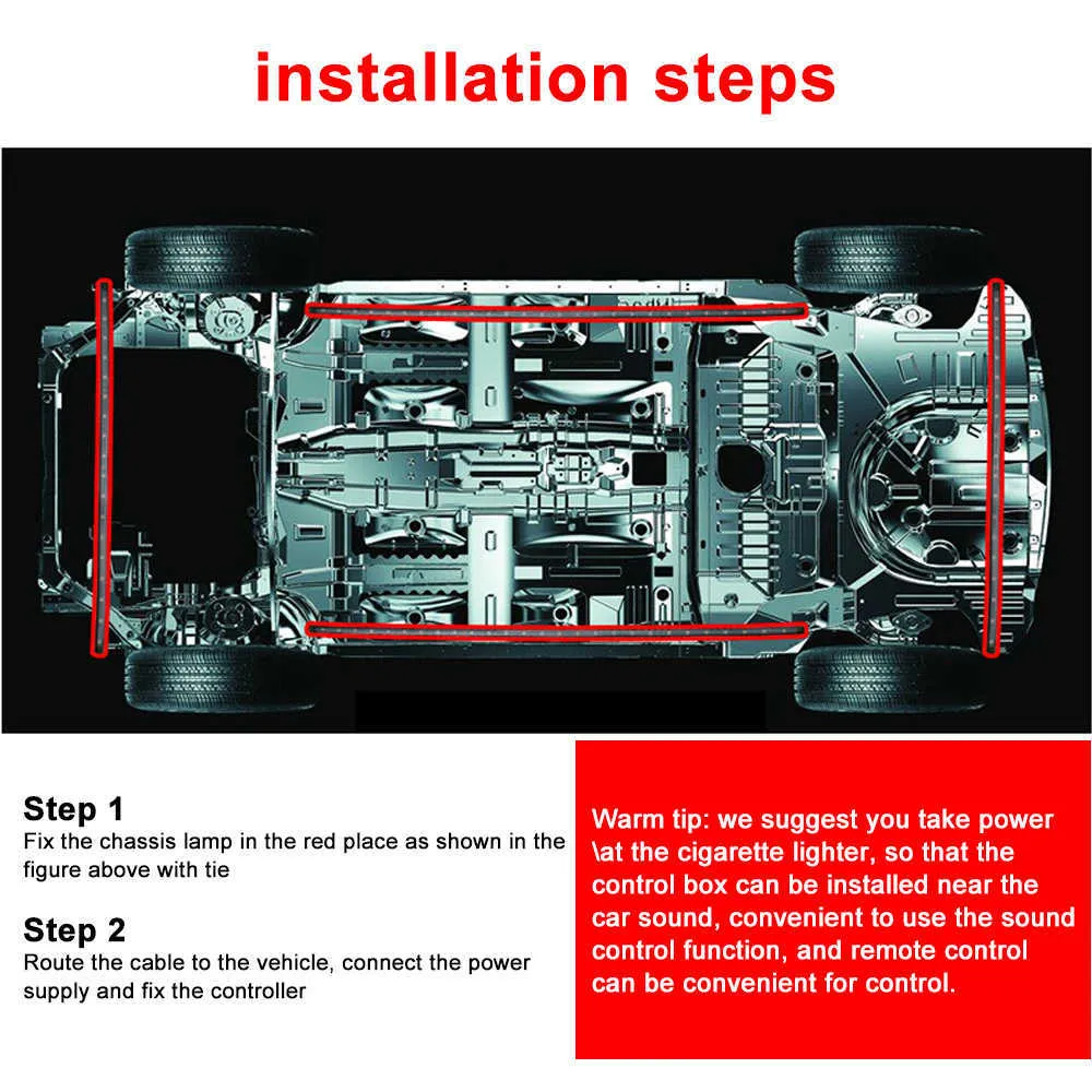 Carro quente underglow luz flexível tira led underbody s controle de aplicativo remoto LED Neon RGB atmosfera decorativa lâmpada