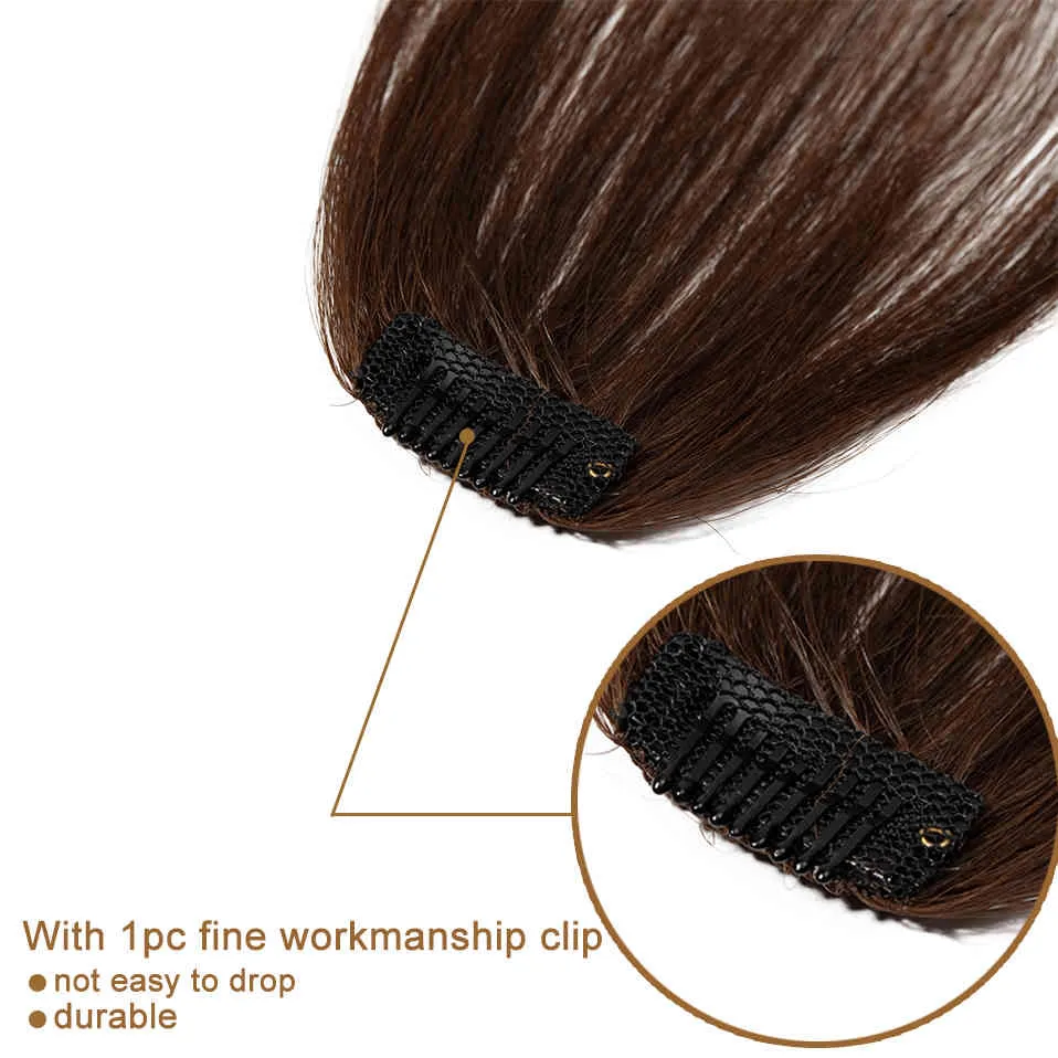 S-noilite Thin Fringe 3g Air With Temples Clip in Human Extensions Hair Clips Front Bangs For Women
