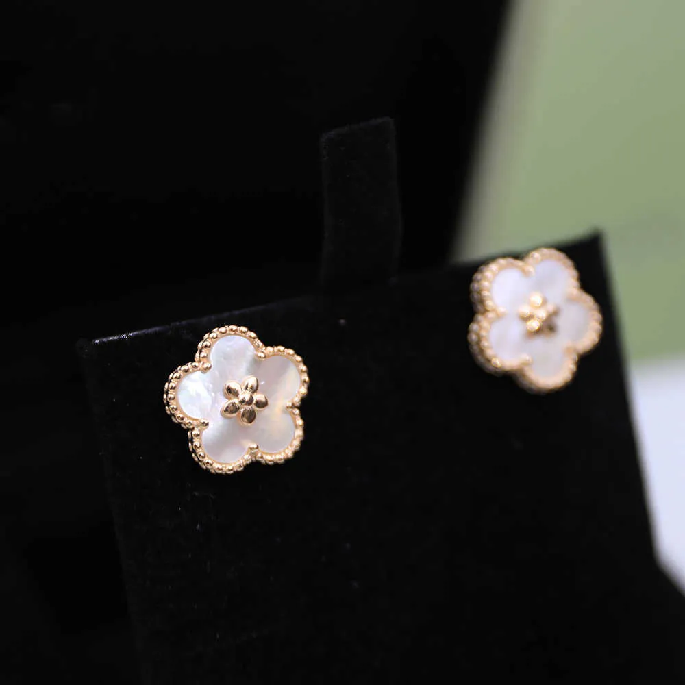 Nuovi modelli in 2022 Orecchini in fiore di prugne S925 Fritillaria in oro rosa in argento in argento in argento intarsato intarsato gioielli di marca di lusso 9681176