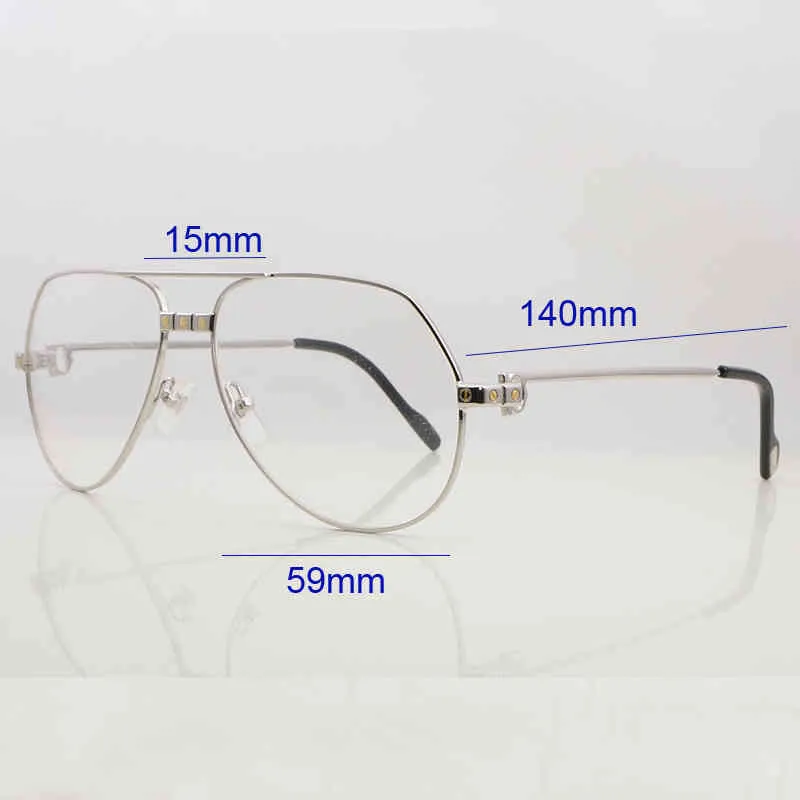 Erkekler için berrak gözlük çerçeveleri şeffaf kenarsız metal tasarımcı reçete gözlükleri espejuelos mujer5739082