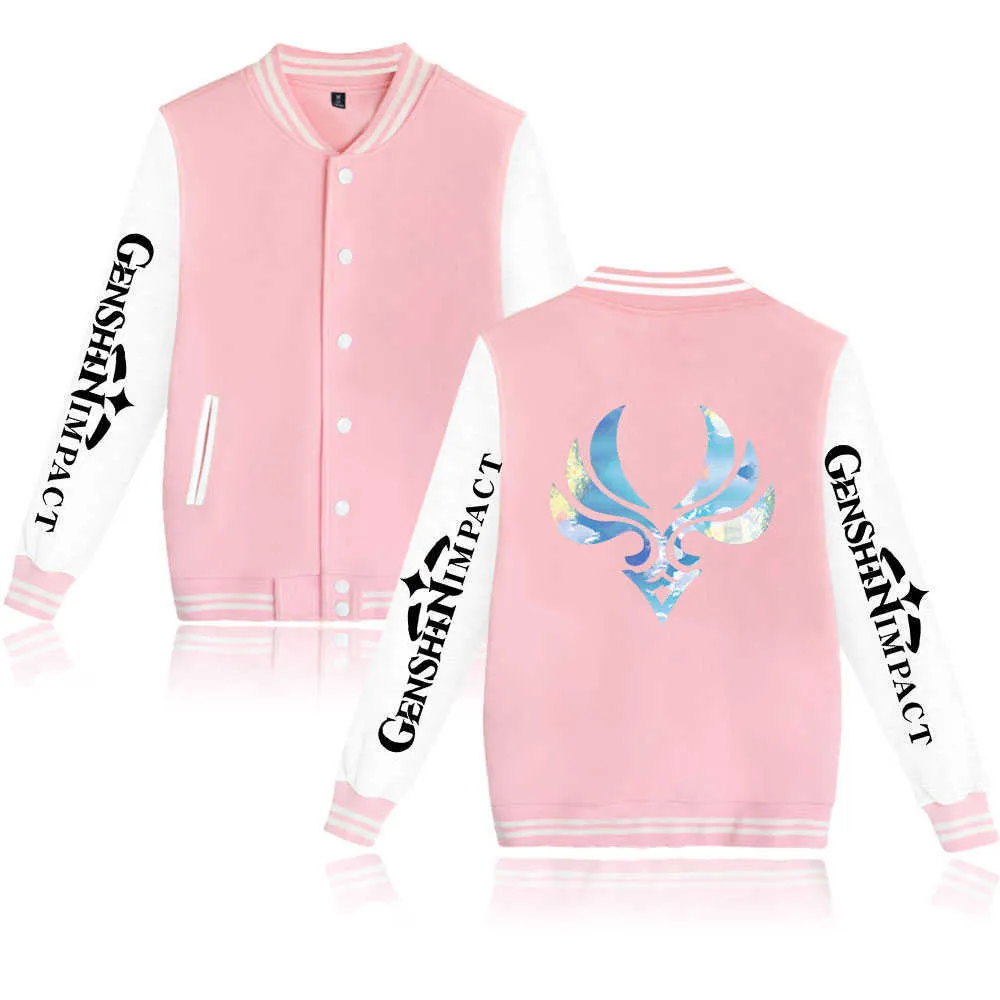 Mode-Design Neue Männer/Frauen Streetwear Spiel Genshin Impact 2D Druck Junge Mädchen Baseball Sweatshirt Casual Baseball Jacke Kleidung y0901