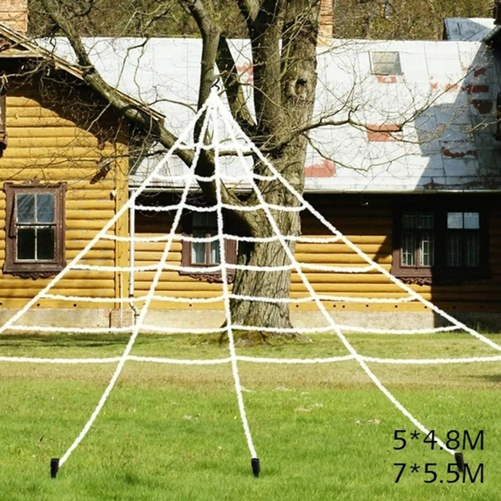  White Spider Web Spiderwebs Decorations for Outdoor Garden Yard Haunted Home Halloween Decor Props Y201006