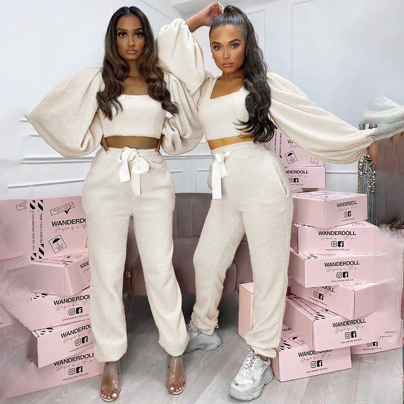 Two Piece Club Tenues d'hiver pour femmes Survêtement 2 pièces Ensembles Femmes Joggers Sweat Costumes Lounge Wear Designer Vêtements 25395P 210712