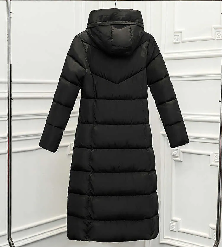 Direktverkauf voller koreanischer langer Damenmantel verdickte gepolsterte Jacke Winter-Daunenparka Frauen YY1513 211018