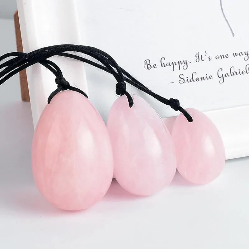 Decorative Objects & Figurines Drilled Jade Eggs Natural Rose Quartz Yoni Egg For Kegel Exercise Crystal Sphere Vaginal Ben Wa Bal212b