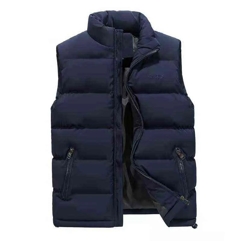 2021 새로운 대외 양복 조끼 남성과 여성의 스탠드 업 칼라 조끼가 자켓 가을 / 겨울 따뜻한 솔리드 컬러 두꺼운 cott G1115
