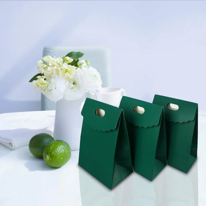 Japanese-style Envelope Colorful Kraft Paper Bag Small Gift Bag with Handles Flip-cut Jewelry Packing Bags